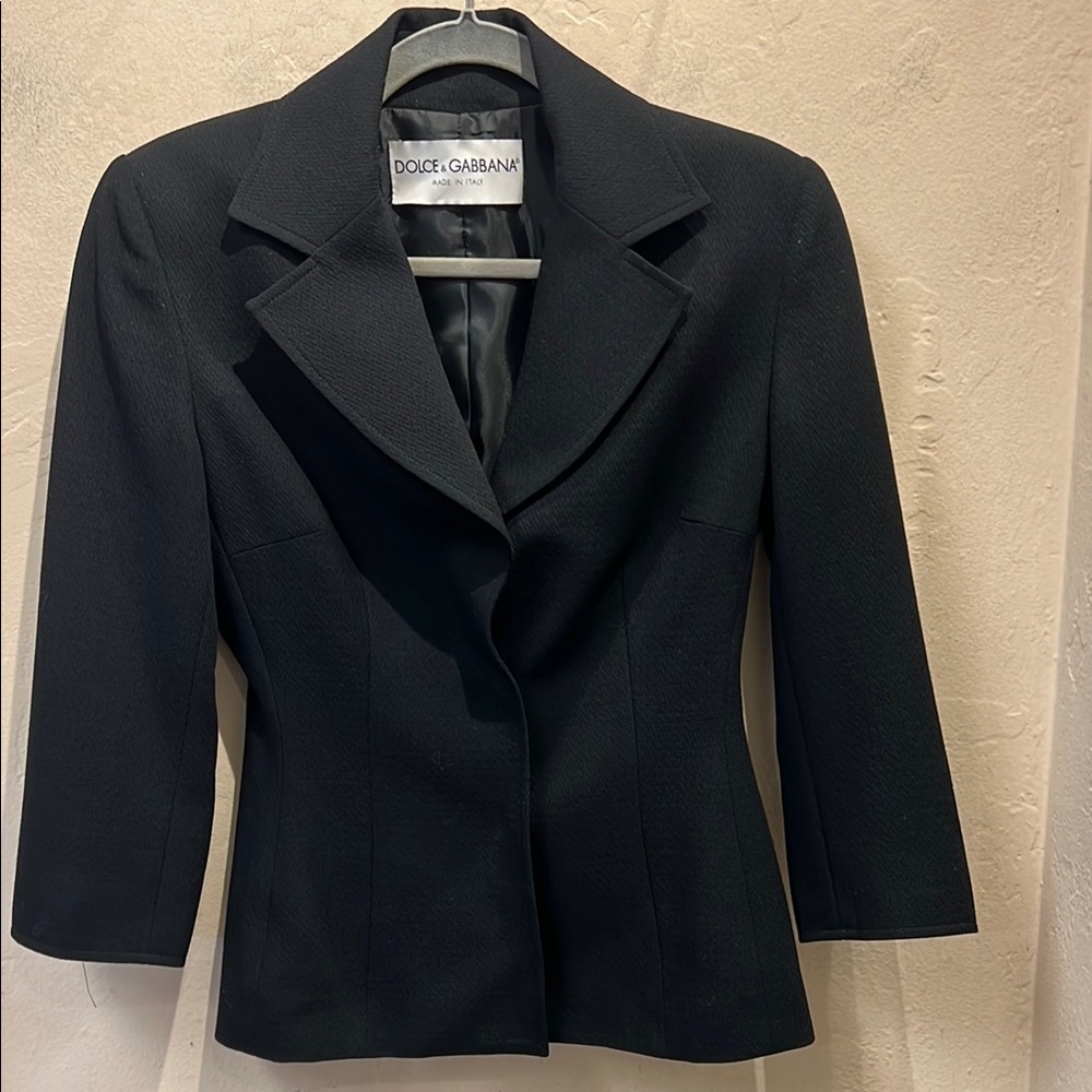 Dolce & Gabbana Black Tailored Blazer with Notched Lapels